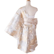 画像23: 【高級ライン】【4カラー/2点セット】ワンショル アシンメトリー 花柄 レース ミニ 豪華 帯 花魁 着物 ドレス コスプレ ハロウィン キャバドレス (23)
