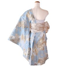 画像19: 【高級ライン】【4カラー/2点セット】ワンショル アシンメトリー 花柄 レース ミニ 豪華 帯 花魁 着物 ドレス コスプレ ハロウィン キャバドレス (19)