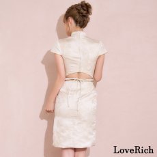 画像19: 【SMLサイズ/3カラー/2点セット】 アシンメトリー 花柄 レース バックスタイルカットデザイン チャイナドレス チャイナ服 ミニ ミディアム コスプレ イベント ハロウィン キャバドレス (19)