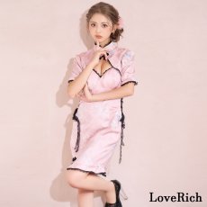 画像9: 【SMLサイズ/3カラー】蝶々柄 刺繍 ウエスト編み上げ レースアップ デコルテカット 美胸 谷間魅せ 美脚 チャイナドレス チャイナ服 ミニ コスプレ イベント ハロウィン キャバドレス (9)