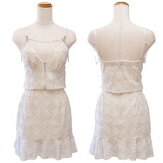 画像13: 【SMLサイズ】肩チェーン フロントジッパー レース スパンコール マーメイドスカート 美胸 美脚 タイト ミニドレス キャバドレス  (13)