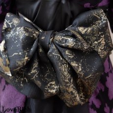 画像9: 送料無料！【高級ライン】【2点セット】雅艶 花柄 シフォン レース ミニ 豪華 帯 花魁 着物 ドレス コスプレ ハロウィン キャバドレス (9)