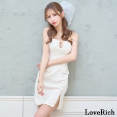 画像7: 【SMLサイズ/4カラー】パール チェーン スパンコール タイト スリット 美胸 美脚 タイト ミニドレス キャバドレス  (7)