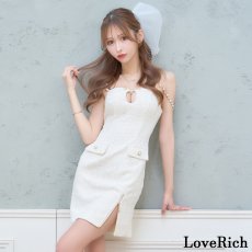 画像4: 【SMLサイズ/4カラー】パール チェーン スパンコール タイト スリット 美胸 美脚 タイト ミニドレス キャバドレス  (4)