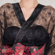 画像15: 【高級ライン】【2点セット】煌めきを纏う スパンコール レース ミニ 豪華 帯 花魁 着物 ドレス コスプレ ハロウィン キャバドレス (15)