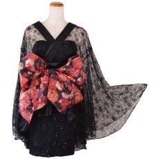 画像27: 【高級ライン】【2点セット】煌めきを纏う スパンコール レース ミニ 豪華 帯 花魁 着物 ドレス コスプレ ハロウィン キャバドレス (27)