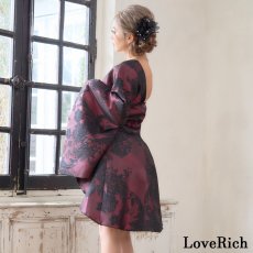 画像10: 送料無料！【高級ライン】【2点セット】艶影 花柄 ワンショル フリル レース 豪華 帯 花魁 着物 ドレス コスプレ ハロウィン キャバドレス (10)