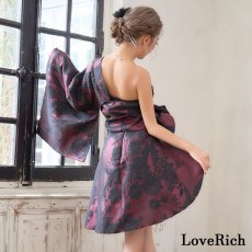 画像11: 送料無料！【高級ライン】【2点セット】艶影 花柄 ワンショル フリル レース 豪華 帯 花魁 着物 ドレス コスプレ ハロウィン キャバドレス (11)