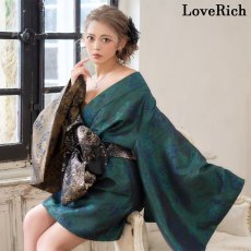 画像8: 送料無料！【高級ライン】【2点セット】艶華 花柄 蝶々 ジャガード アシンメトリー 豪華 帯 花魁 着物 ドレス コスプレ ハロウィン キャバドレス (8)