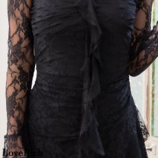 画像16: 【SMサイズ/2カラー】エレガントレース マーメイドテール 美脚 美胸 ロングドレス キャバドレス (16)