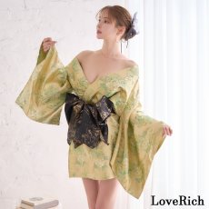 画像7: 【高級ライン】【2点セット】艶花 花柄 帯 花魁 着物 ドレス コスプレ ハロウィン キャバドレス (7)