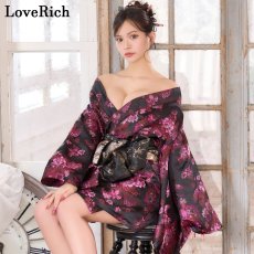 画像14: 【高級ライン】【2点セット】艶花 花柄 帯 花魁 着物 ドレス コスプレ ハロウィン キャバドレス (14)