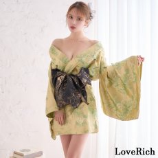 画像6: 【高級ライン】【2点セット】艶花 花柄 帯 花魁 着物 ドレス コスプレ ハロウィン キャバドレス (6)