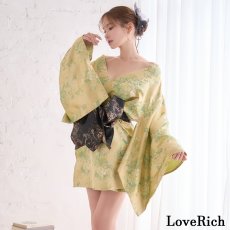 画像10: 【高級ライン】【2点セット】艶花 花柄 帯 花魁 着物 ドレス コスプレ ハロウィン キャバドレス (10)