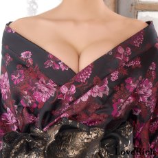 画像17: 【高級ライン】【2点セット】艶花 花柄 帯 花魁 着物 ドレス コスプレ ハロウィン キャバドレス (17)