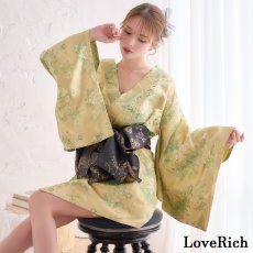 画像8: 【高級ライン】【2点セット】艶花 花柄 帯 花魁 着物 ドレス コスプレ ハロウィン キャバドレス (8)