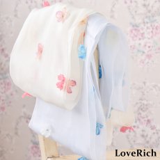 画像4: 【送料無料！】【2カラー/帯単品】立体フラワーオーガンジー帯 兵児帯 花魁 着物 浴衣 (4)