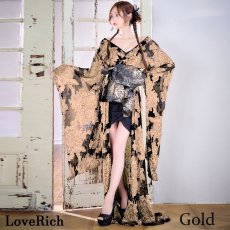 画像9: 【送料無料！】【高級ライン】【2点セット】花柄シフォン レース ミニスカート ロング 豪華 花魁 着物 ドレス コスプレ イベント ハロウィン (9)