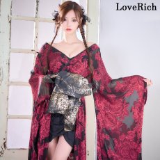 画像5: 【送料無料！】【高級ライン】【2点セット】花柄シフォン レース ミニスカート ロング 豪華 花魁 着物 ドレス コスプレ イベント ハロウィン (5)