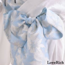 画像14: 【高級ライン】【2点セット】淡彩 花柄 帯 花魁 着物 ドレス コスプレ ハロウィン キャバドレス (14)