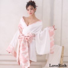 画像8: 【高級ライン】【2点セット】淡彩 花柄 帯 花魁 着物 ドレス コスプレ ハロウィン キャバドレス (8)