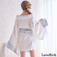 画像17: 【高級ライン】【2点セット】淡彩 花柄 帯 花魁 着物 ドレス コスプレ ハロウィン キャバドレス (17)