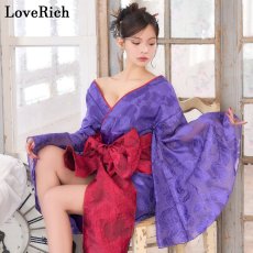 画像7: 【高級ライン】【2点セット】透け花柄 オフショル ミニ 豪華 帯 花魁 着物 ドレス コスプレ ハロウィン キャバドレス (7)