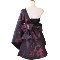 画像13: 送料無料！【高級ライン】【2点セット】艶影 花柄 ワンショル フリル レース 豪華 帯 花魁 着物 ドレス コスプレ ハロウィン キャバドレス (13)