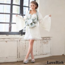 画像5: 【高級ライン】【SML/3点セット】淡雪 ミント ボレロ ミニ 豪華 帯 花魁 着物 ドレス コスプレ ハロウィン キャバドレス (5)