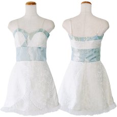 画像15: 【高級ライン】【SML/3点セット】淡雪 ミント ボレロ ミニ 豪華 帯 花魁 着物 ドレス コスプレ ハロウィン キャバドレス (15)