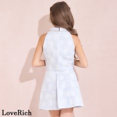 画像13: 【SMLサイズ】花柄 ビジュー ハイネック セットアップ ミニドレス キャバドレス  (13)