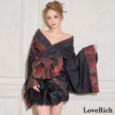 画像5: 【高級ライン】【2点セット】蝶影 花柄 蝶々 ジャガード アシンメトリー 豪華 帯 花魁 着物 ドレス コスプレ ハロウィン キャバドレス (5)