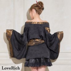 画像19: 【高級ライン】【2点セット】蝶影 花柄 蝶々 ジャガード アシンメトリー 豪華 帯 花魁 着物 ドレス コスプレ ハロウィン キャバドレス (19)