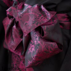 画像16: 【高級ライン】【2点セット】蝶影 花柄 蝶々 ジャガード アシンメトリー 豪華 帯 花魁 着物 ドレス コスプレ ハロウィン キャバドレス (16)