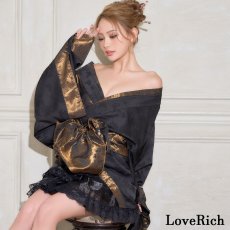 画像14: 【高級ライン】【2点セット】蝶影 花柄 蝶々 ジャガード アシンメトリー 豪華 帯 花魁 着物 ドレス コスプレ ハロウィン キャバドレス (14)