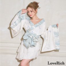 画像3: 送料無料！【高級ライン】【3点セット】蝶々 刺繍 花柄 淡雪 セットアップ 豪華 帯 花魁 着物 ドレス コスプレ ハロウィン キャバドレス (3)