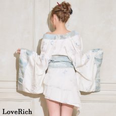 画像11: 送料無料！【高級ライン】【3点セット】蝶々 刺繍 花柄 淡雪 セットアップ 豪華 帯 花魁 着物 ドレス コスプレ ハロウィン キャバドレス (11)