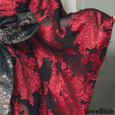 画像13: 送料無料！【高級ライン】【2点セット】艶花 アシンメトリー 和柄 花柄 豪華 帯 花魁 着物 ドレス コスプレ イベント ハロウィン (13)