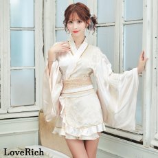 画像5: 【2点セット/3カラー】花霞 ジャガード フリル ミニ 豪華 帯 リボン 花魁 着物 ドレス コスプレ イベント ハロウィン (5)