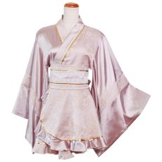 画像19: 【2点セット/3カラー】花霞 ジャガード フリル ミニ 豪華 帯 リボン 花魁 着物 ドレス コスプレ イベント ハロウィン (19)