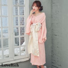 画像17: 【4カラー/2点セット】総レース 浴衣風 帯 ロング 浴衣風 豪華 花魁 着物 ドレス コスプレ イベント ハロウィン キャバドレス (17)