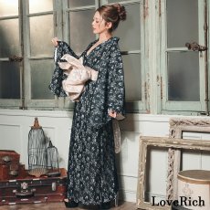 画像25: 【4カラー/2点セット】総レース 浴衣風 帯 ロング 浴衣風 豪華 花魁 着物 ドレス コスプレ イベント ハロウィン キャバドレス (25)