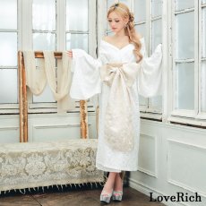 画像23: 【4カラー/2点セット】総レース 浴衣風 帯 ロング 浴衣風 豪華 花魁 着物 ドレス コスプレ イベント ハロウィン キャバドレス (23)