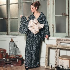 画像13: 【4カラー/2点セット】総レース 浴衣風 帯 ロング 浴衣風 豪華 花魁 着物 ドレス コスプレ イベント ハロウィン キャバドレス (13)