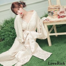 画像2: 【4カラー/2点セット】総レース 浴衣風 帯 ロング 浴衣風 豪華 花魁 着物 ドレス コスプレ イベント ハロウィン キャバドレス (2)