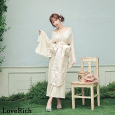 画像5: 【4カラー/2点セット】総レース 浴衣風 帯 ロング 浴衣風 豪華 花魁 着物 ドレス コスプレ イベント ハロウィン キャバドレス (5)