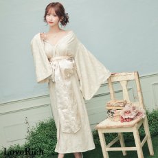 画像7: 【4カラー/2点セット】総レース 浴衣風 帯 ロング 浴衣風 豪華 花魁 着物 ドレス コスプレ イベント ハロウィン キャバドレス (7)
