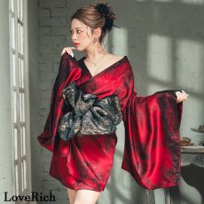 画像11: 【高級ライン】【2点セット/3カラー】花柄 煌めくレース 豪華 帯 花魁 着物 ドレス コスプレ ハロウィン キャバドレス (11)