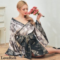 画像4: 【高級ライン】【2点セット/3カラー】花柄 煌めくレース 豪華 帯 花魁 着物 ドレス コスプレ ハロウィン キャバドレス (4)