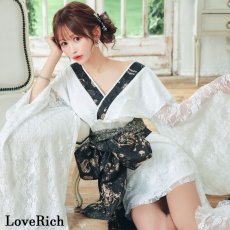 画像8: 【高級ライン】【2カラー/2点セット】総レース ロングテール 和柄 豪華 帯 花魁 着物 ドレス コスプレ ハロウィン キャバドレス (8)